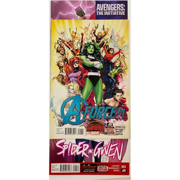 Marvel Comic Set Featuring A-Force #1 Spider-Gwen #4 Avengers The Initiative #32 - Picture 1 of 4